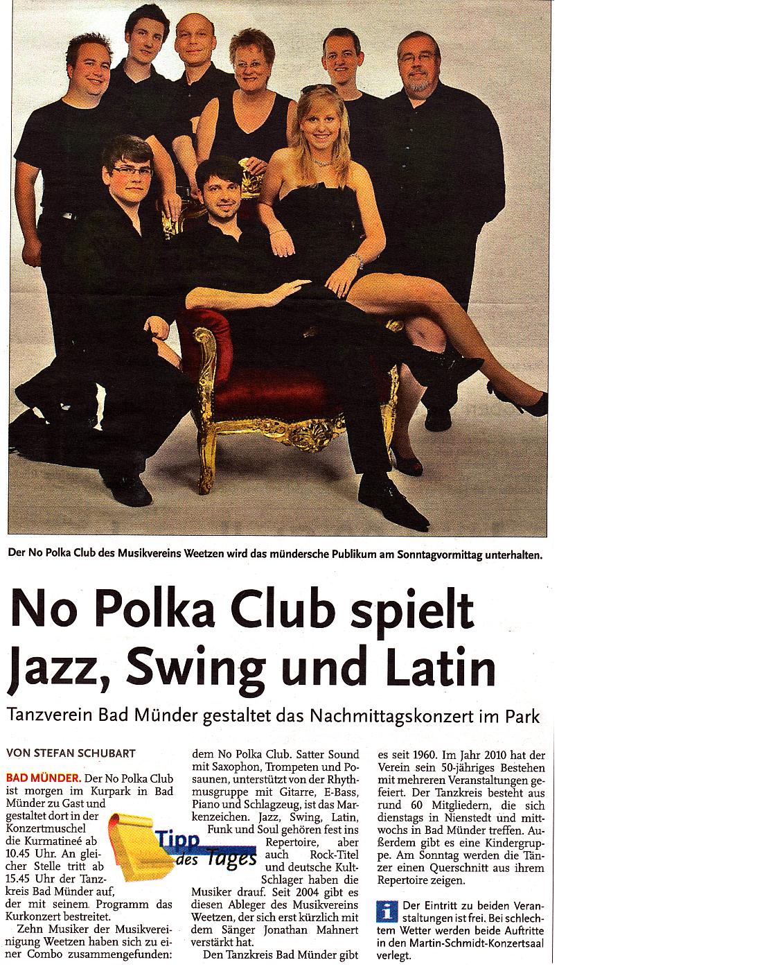 No Polka Club spielt Jazz, Swing und Latin